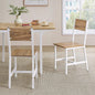 VASAGLE Dining Chair Set of 2, Rustic Wood Chairs with Metal Steel Frame, Easy to Assemble, Comfortable Seat, Modern Farmhouse Chair for Kitchen, Bedroom, Living Room, Wheat Brown and Cloud White
