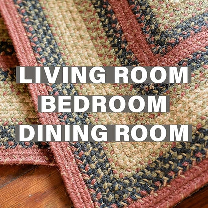 Highland Multicolor Jute Braided Area Rug, 6x9' Rectangle - Warm Country and Cabin Decor, Perfect for Living Rooms and Dining Rooms - Pet Friendly and Easy to Clean