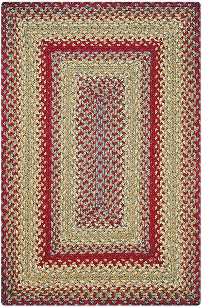 Homespice Cider Barn Cranberry Red Braided Area Rugs, Jute, 8x10' Rectangle - Perfect Country Rustic Decor for Dining Room, Bedroom, Everywhere