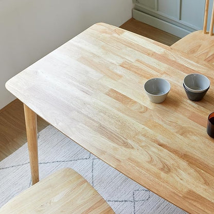 Livinia Aslan 47" Malaysian Oak Rectangular Wooden Dining Table/Solid Wood Kitchen Desk (Natural Oak)