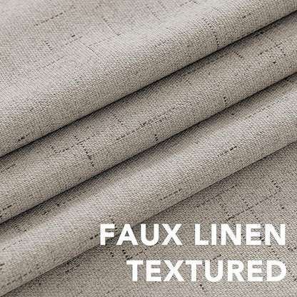 H.VERSAILTEX Primitive Linen Curtains 100% Blackout Curtain Drapes Burlap Fabric Curtains with White Thermal Insulated Liner, Grommet Top Drapes Living Room/Bedroom (2 Panels, 42 x 63 Inch, Stone)