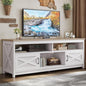 YITAHOME Farmhouse TV Stand for 65/75 Inch Television, Entertainment Center Television Stand with Power Outlets and Open Shelf, Media Console TV Cabinet for Living Room, Grey White/Grey Wash