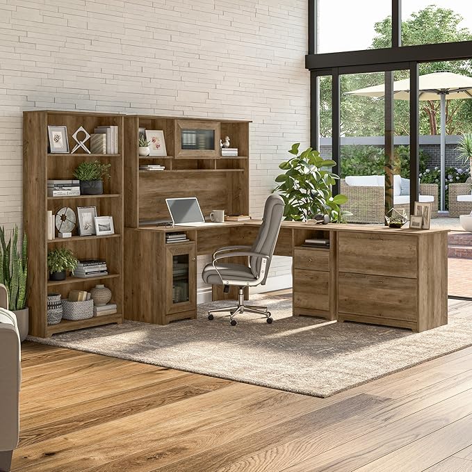 Bush Furniture Cabot 2 Drawer Lateral File Cabinet in Reclaimed Pine, Home Office Chest for Letter, Legal, and A4-size Document Storage