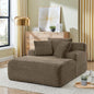 Oversized Chaise Daybed Lounge Sleeper Chair Sofa Bed Indoor, Fluffy Corduroy Upholstered Sleeper Recliner Sofabed Extra Wide Full Foam Cloud Sofabed W/3 Pillows for Home/Apartment Living Room Bedroom