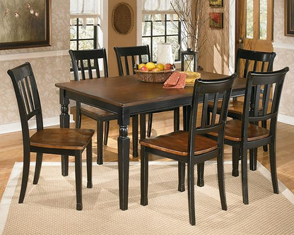 Signature Design by Ashley Owingsville Modern Farmhouse Dining Room Side Chair, Set of 2, Black and Brown