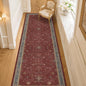 Dark Red 2'6''x8' Wide Hallway Runner Rug - Washable Kitchen Sink Rug, Non Slip 8ft Long Runner Rug for Entryway, Burgundy Turkish Floral Print Home Décor