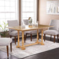 SEI Furniture Edenderry Farmhouse Folding Trestle Console to Dining Table – Natural Oak