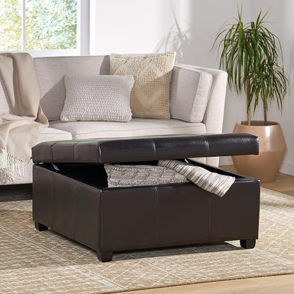 Christopher Knight Home Carlsbad Bonded Leather Storage Ottoman, Espresso
