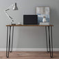 Desk with Hairpin Legs - Modern Industrial Style Home Decor - Woodgrain-Look and Steel Accent Home Office Furniture by Lavish Home (Brown)