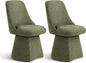 Swivel Dining Chair Mid Century Modern DeskChair High Back Upholstered Linen Fabric SideChair for Kitchen Diningroom Bedroom,Moss Green,2 Box