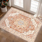 Tangsoo Vintage Rug 2x3 Washable for Entryway, Non Slip Small Area, Indoor Front Door Rug, Print Distressed Brick Red Door Mat Carpet, Soft Low Pile for Entrance Kitchen Bedroom Bathroom