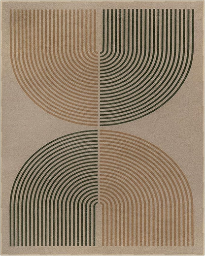 Lahome Modern Rainbow Easy Jute Rug, 8x10 Living Room Rug Indoor Outdoor Patio Rug Farmhouse Large Area Rug, Contemporary Non Slip Non Shedding Carpet for Bedroom Backyard Dining Room