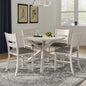 VECELO Peatuk 4-Piece Solid Wood Dining Table Set for 4-6, Modern Breakfast Dinette Kitchen Table with Chairs for Dining Room, Kitchen, Grey