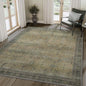9X12 Area Rugs Machine Washable Rugs for Living Room, Vintage Boho Large Rugs for Bedroom Dining Room, Non Slip Indoor Soft Distressed Lightweight Thin Low Pile Carpet, Vintage Sunset