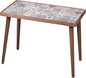 Comfyt Coffee Table, Side End Table, Nightstand Nesting Table Home Decor Bedside Table Accent Table Home Essentials Wood Tiled Top Rustic Ceramic Tiles Mexican Tile Table