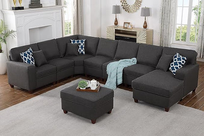 Leio Sectional Modular Sofa with Ottoman for Living Room, Apartment, Bedroom, Office, Dorm