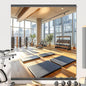 Hasipu 3 Pcs 55''x17'' Home Gym Mirror Large Full Length Wall Mounted Full Body Mirror for Yoga Dance Fitness Exercise Studio Bedroom Garage, Frameless Tempered Glass Workout Mirrors Black Rectangular