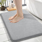 OLANLY Thick Memory Foam Bath Mat Rug 24x16, Extra Soft Absorbent Bathroom Rug, Quick Dry Bath Mats, Non-Slip, Machine Washable Carpet for Bathroom, Tub and Shower, Home Decor Accessories, Light Grey