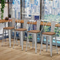 Changjie Furniture 30 Inches Metal Barstools Set of 4 Counter Height Bar Stools Industrial Stools with Backs High Back Chairs for Kitchen Island (30 Inch, Silver)