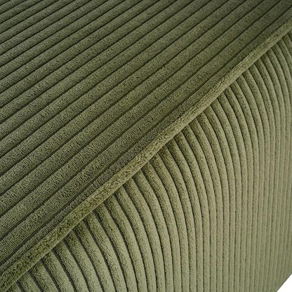 Christopher Knight Home Kyle Corduroy Woven Upholstery Square Ottoman, Living Room Sofa Ottoman with Wood Frame, Comfy Seating Experience with Dense Foam Padding, Non-Marking Foot Caps, Olive Green