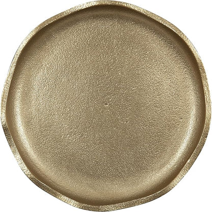 Kate and Laurel Alessia Modern Decorative Metal Drink Table; 8 x 8 x 22; Gold; Stunning Cast Aluminum Pedestal Plant Stand with Rough Texture and Deckled Edge