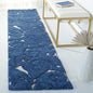 SAFAVIEH Florida Shag Collection Runner Rug - 2'3" x 9', Dark Blue & Cream, Scroll Design, Non-Shedding & Easy Care, 1.2-inch Thick Ideal for High Traffic Areas in Living Room, Bedroom (SG455-6511)