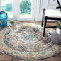 SAFAVIEH Monaco Collection Area Rug - 3' Round, Grey & Light Blue, Boho Chic Medallion Distressed Design, Non-Shedding & Easy Care, Ideal for High Traffic Areas in Living Room, Bedroom (MNC243G)