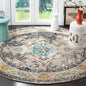 SAFAVIEH Monaco Collection Area Rug - 6'7" Round, Grey & Light Blue, Boho Chic Medallion Distressed Design, Non-Shedding & Easy Care, Ideal for High Traffic Areas in Living Room, Bedroom (MNC243G)