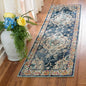 SAFAVIEH Monaco Collection Runner Rug - 2'2" x 10', Navy & Light Blue, Boho Chic Medallion Distressed Design, Non-Shedding & Easy Care, Ideal for High Traffic Areas in Living Room, Bedroom (MNC243N)