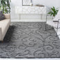 SAFAVIEH Florida Shag Collection Area Rug - 9'6" x 13', Grey, Scroll Design, Non-Shedding & Easy Care, 1.2-inch Thick Ideal for High Traffic Areas in Living Room, Bedroom (SG455-8013)