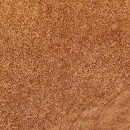 POLY & BARK Turin Ottoman in Full-Grain Pure-Aniline Dyed Italian Tanned Leather in Cognac Tan