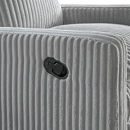 Oxford Baby Uptown Upholstered Swivel Glider and Recliner Nursery Chair - Corduroy, Ash Gray