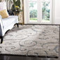SAFAVIEH Florida Shag Collection Accent Rug - 2'3" x 5', Grey & Light Blue, Scroll, Non-Shedding & Easy Care, 1.2-inch Thick Ideal for High Traffic Areas in Entryway, Living Room, Bedroom (SG455-1160)