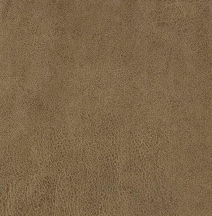 HomePop Home Decor | Modern Tufted Faux Leather Square Ottoman with Metal X Base | Ottoman for Living Room & Bedroom | Decorative Home Furniture, Light Brown Faux Leather
