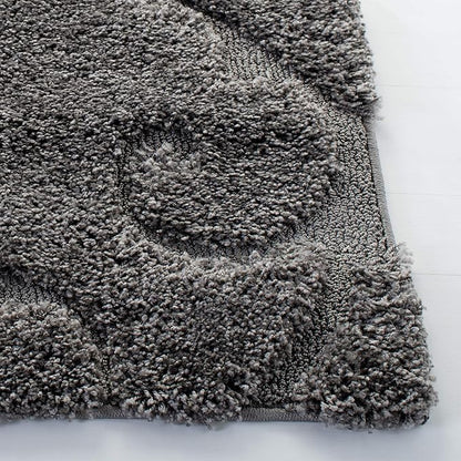 SAFAVIEH Florida Shag Collection Area Rug - 9'6" x 13', Grey, Scroll Design, Non-Shedding & Easy Care, 1.2-inch Thick Ideal for High Traffic Areas in Living Room, Bedroom (SG455-8013)