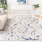 SAFAVIEH Florida Shag Collection X-Large Area Rug - 11' x 15', Cream & Blue, Scroll Design, Non-Shedding & Easy Care, 1.2-inch Thick Ideal for High Traffic Areas in Living Room, Bedroom (SG455-1165)