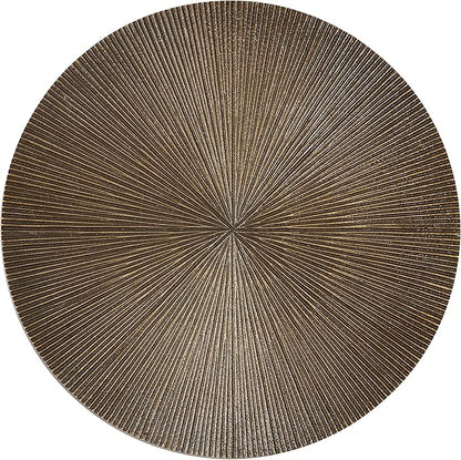 Kate and Laurel Engles Traditional Adjustable-Height Pedestal Drink Table; 10 x 10 x 30; Antique Brass; Vintage Round Indoor Metal Plant Stand with Embossed Sunburst Pattern