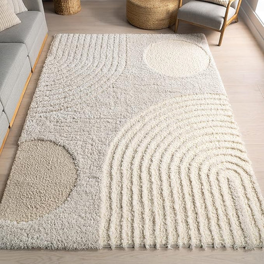 nuLOOM Gloria Abstract Shag Area Rug, 9x12, Beige