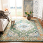 SAFAVIEH Monaco Collection Area Rug - 8' x 10', Forest Green & Light Blue, Boho Medallion Distressed Design, Non-Shedding & Easy Care, Ideal for High Traffic Areas in Living Room, Bedroom (MNC243F)
