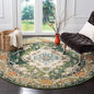 SAFAVIEH Monaco Collection Area Rug - 12' Round, Forest Green & Light Blue, Medallion Distressed Design, Non-Shedding & Easy Care, Ideal for High Traffic Areas in Living Room, Bedroom (MNC243F)