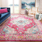 SAFAVIEH Monaco Collection X-Large Area Rug - 11' x 15', Pink & Multi, Boho Chic Medallion Distressed Design, Non-Shedding & Easy Care, Ideal for High Traffic Areas in Living Room, Bedroom (MNC243D)