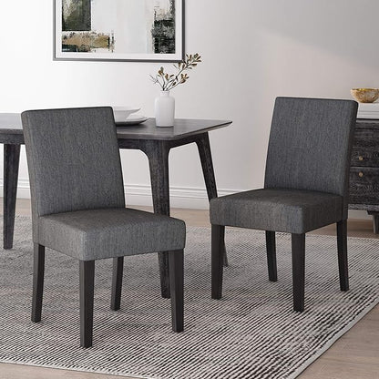 Christopher Knight Home Kuna Contemporary Upholstered Dining Chair (Set of 2), Charcoal + Gray