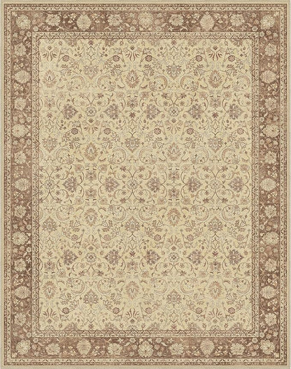 8X10 Area Rugs Machine Washable Rugs for Living Room, Vintage Boho Large Rugs for Bedroom Dining Room, Non Slip Indoor Soft Distressed Lightweight Thin Low Pile Carpet, Light Brown