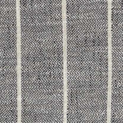 HomePop Modern Fabric Storage Ottoman with Wood Top - Midnight Gary Woven Stripe
