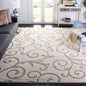 SAFAVIEH Florida Shag Collection Area Rug - 8'6" x 12', Ivory & Beige, Scroll Design, Non-Shedding & Easy Care, 1.2-inch Thick Ideal for High Traffic Areas in Living Room, Bedroom (SG455-13LT)