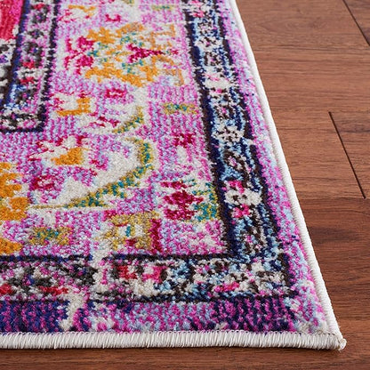 SAFAVIEH Monaco Collection Accent Rug - 3' x 5', Violet & Fuchsia, Medallion Distressed Design, Non-Shedding & Easy Care, Ideal for High Traffic Areas in Entryway, Living Room, Bedroom (MNC243P)