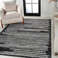 JONATHAN Y Khalil Modern Berber Stripe Black/Cream Indoor Area Rug, 4x6, Contemporary, Bohemian, Easy-Cleaning for Living Room, Bedroom, Kitchen, Pet Friendly, Non-Shedding (MOH207F-4)