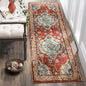 SAFAVIEH Monaco Collection Runner Rug - 2'2" x 22', Orange & Light Blue, Boho Chic Medallion Distressed Design, Non-Shedding & Easy Care, Ideal for High Traffic Areas in Living Room, Bedroom (MNC243H)