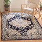 SAFAVIEH Monaco Collection Area Rug - 8' x 10', Ivory & Navy, Boho Chic Medallion Distressed Design, Non-Shedding & Easy Care, Ideal for High Traffic Areas in Living Room, Bedroom (MNC243C)