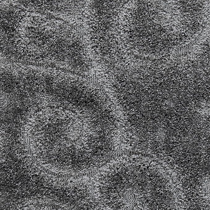 SAFAVIEH Florida Shag Collection Area Rug - 9'6" x 13', Grey, Scroll Design, Non-Shedding & Easy Care, 1.2-inch Thick Ideal for High Traffic Areas in Living Room, Bedroom (SG455-8013)